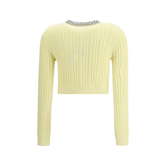 Self-Portrait Short alpaca Cardigan SE-AW25121CAYYELLOW-L