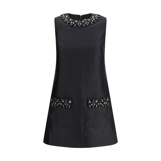 Self-Portrait Taffeta embellished trim short Dress SE-AW25061SBBLACK-10