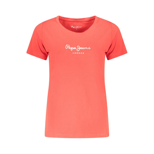 Pepe Jeans Red Cotton Women T-Shirt PE-39594-XS