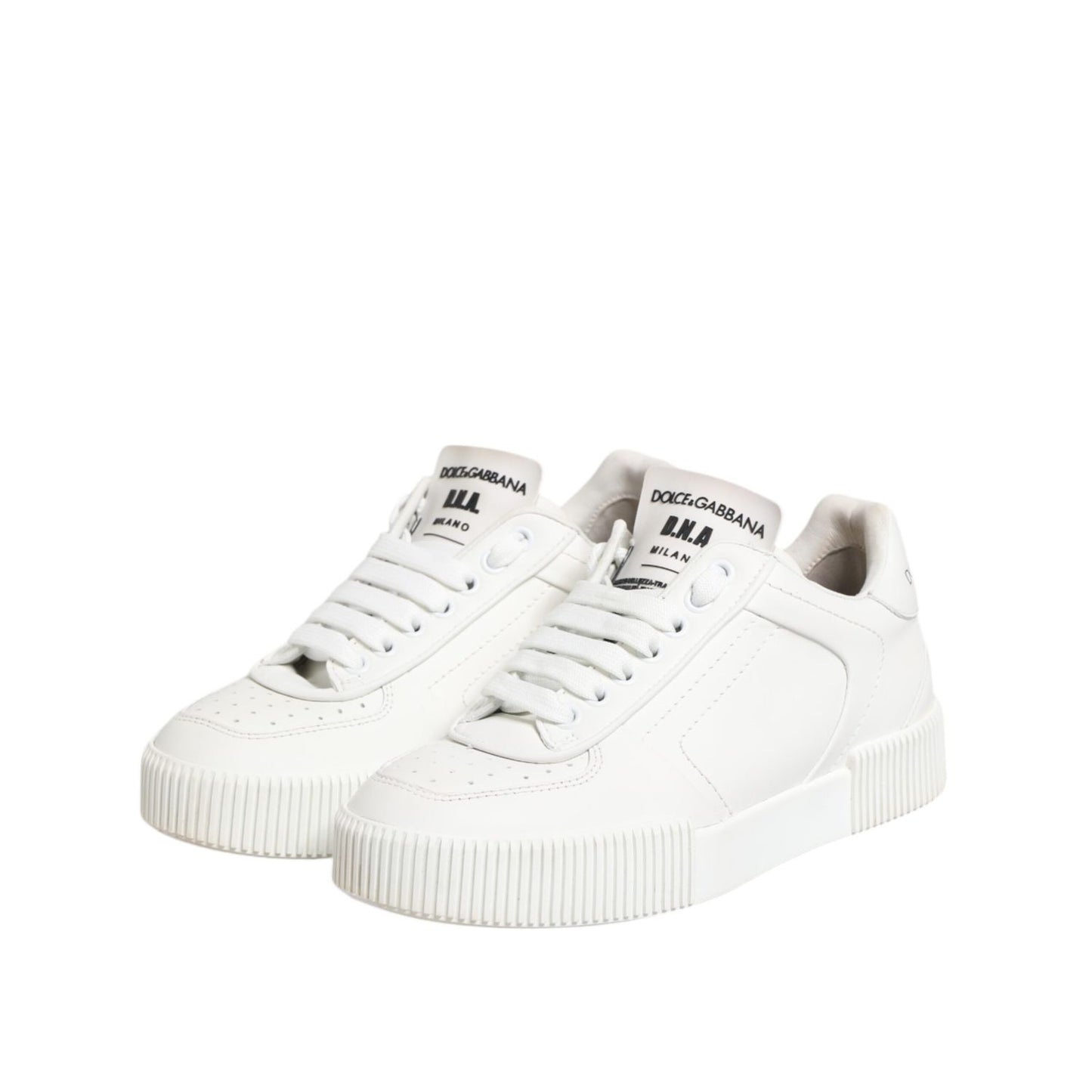 Dolce & Gabbana White Miami Leather Low Top Sneakers Shoes