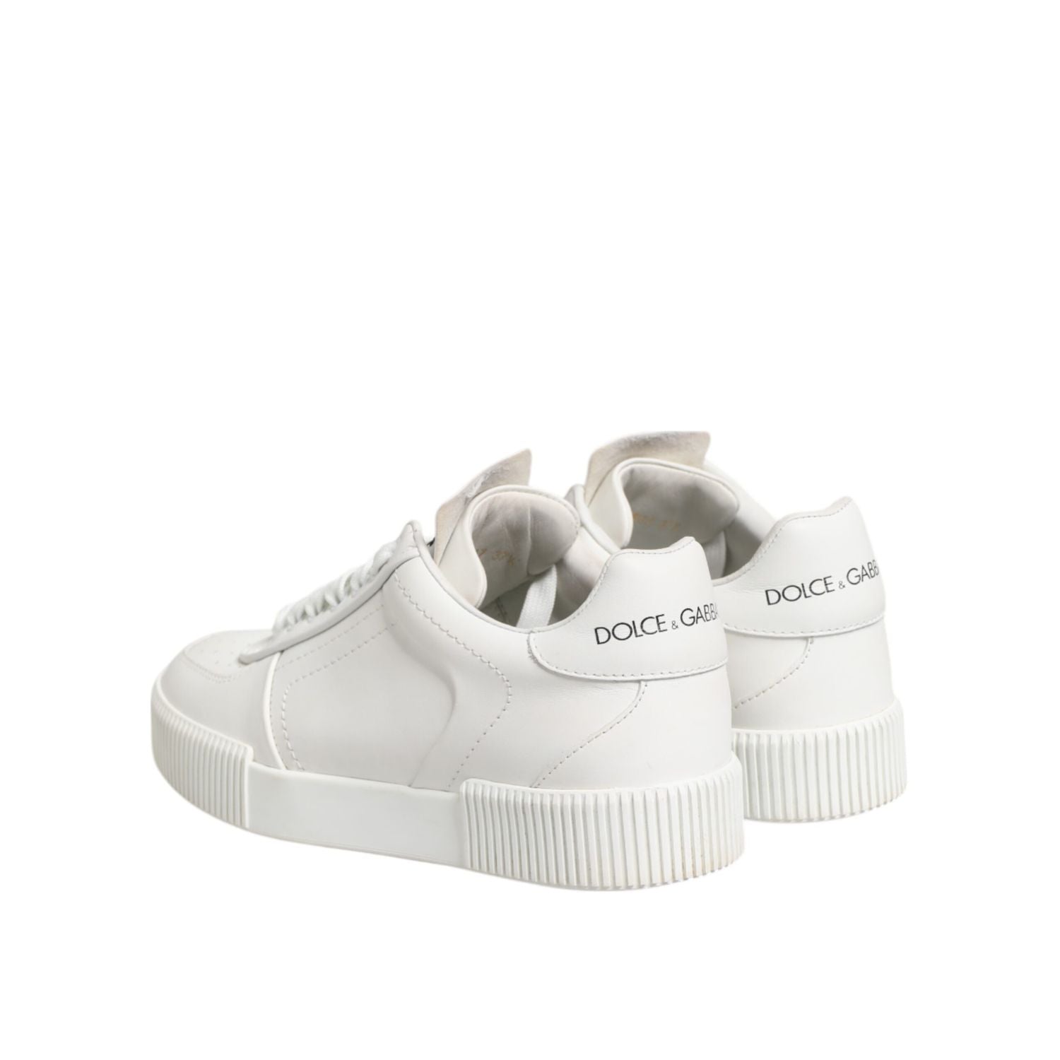 Dolce & Gabbana White Miami Leather Low Top Sneakers Shoes