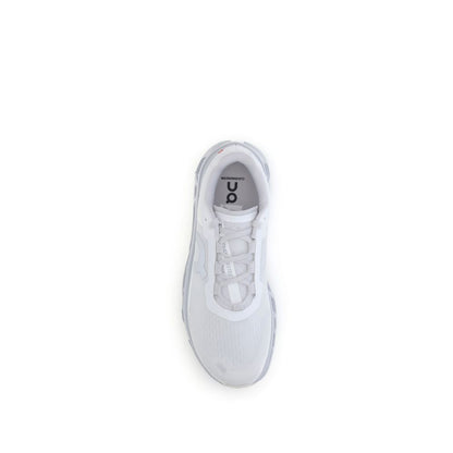 Top view of ON White Polyester Athletic Sneakers with lace-up closure, showcasing brand logo, designed for comfort and modern style.