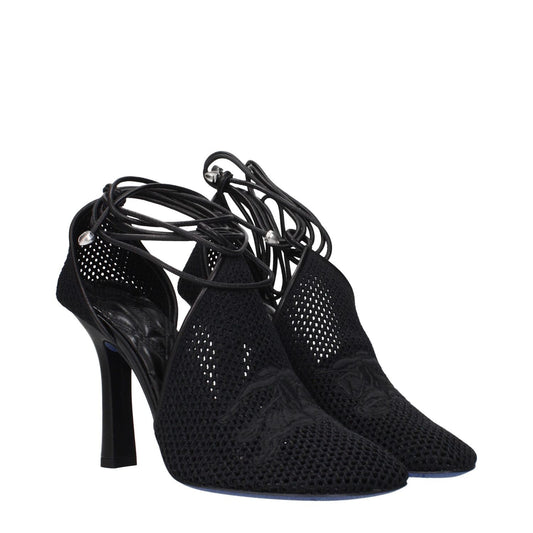 Burberry Black Fabric High Heel Pumps BU-15265300709641-EU36/US6