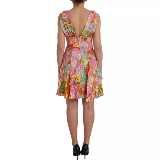 Dolce & Gabbana Multicolor Floral Silk Flared Mini Dress DR281172-40