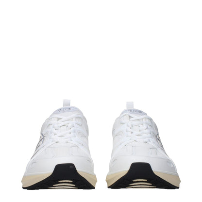 Valentino Garavani White Fabric Athletic Sneakers
