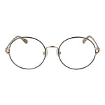 Christian Lacroix Beige Women Glasses Frame in full-rim metal, round style, demo plastic lenses, size 51-18-135.