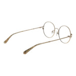 Christian Lacroix Beige Women Glasses Frame, round full-rim metal frame with demo lenses, size 51-18-135, no spring hinge.