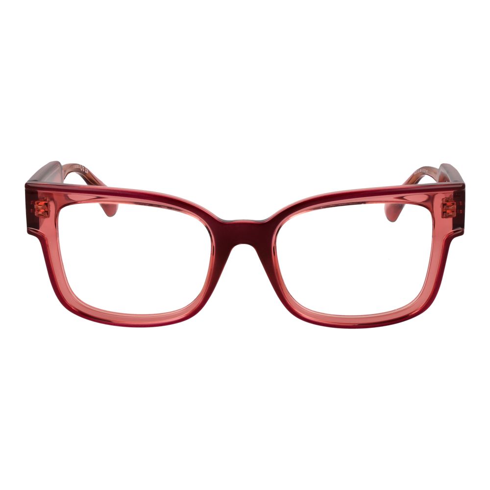 Max & Co Red Women Glasses Frame with full-rim stainless steel design, rectangle style, demo lenses, size 53-20-140, 100% UVA & UVB protection