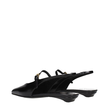 Prada Black Leather Sandals