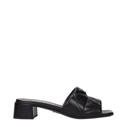 Prada Black Leather Sandals