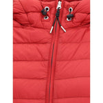 Close-up of adjustable hood and double-slider zipper on Parajumpers Meredith Down Jacket