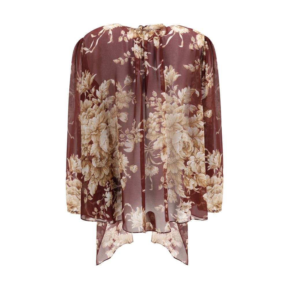 Dolce & Gabbana Bordeaux Silk Pattern Shirt
