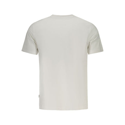 Back view of Guess Jeans White Cotton Men T-Shirt featuring short sleeves and crew neck design.