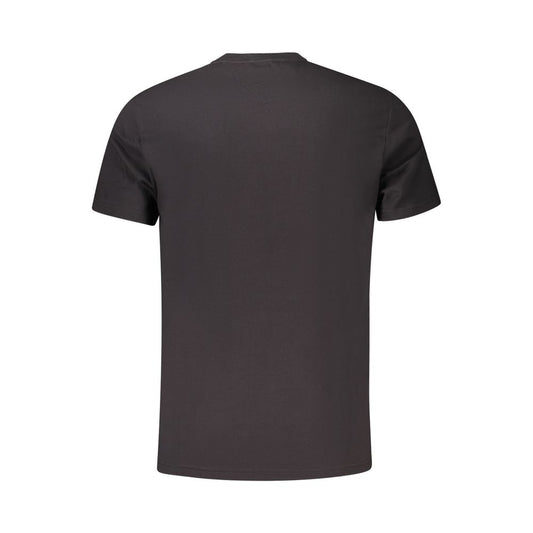 Tommy Hilfiger Black Cotton Men T-Shirt-back view, showcasing short sleeves and premium quality fabric.