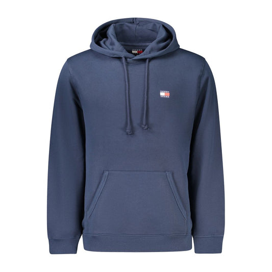 Tommy Hilfiger Blue Cotton Men Sweater with hood and pocket