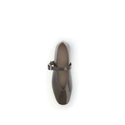 Le Monde Béryl Brown Calf Leather Bos Taurus Ballet Flats