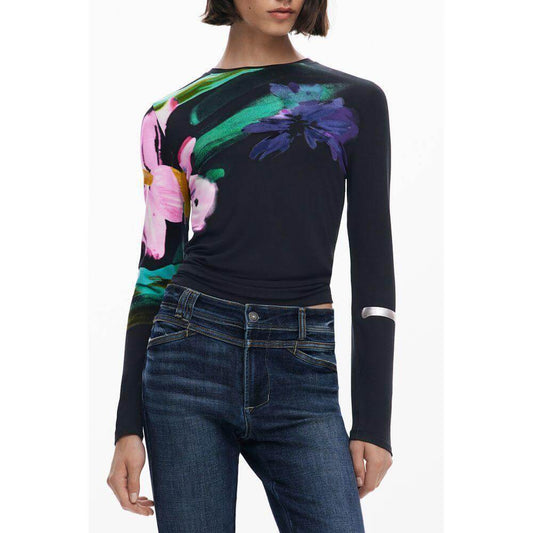 Desigual Black Viscose Women Top DE-39779-XS