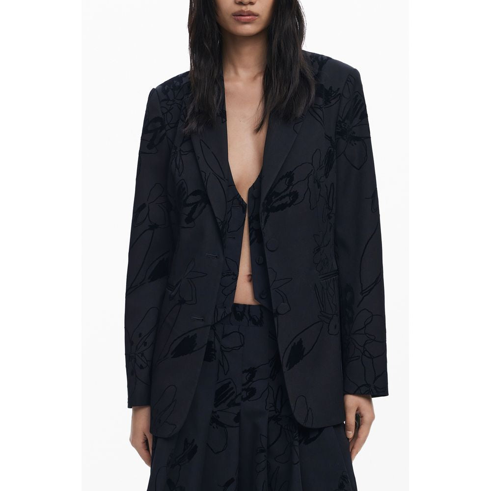 Desigual Black Polyester Jackets & Coat