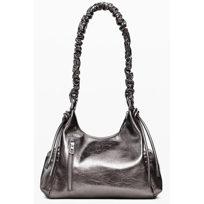 Desigual Bronze Polyethylene Women Handbag with zip closure and contrasting details. Features three external pockets and relief print.
