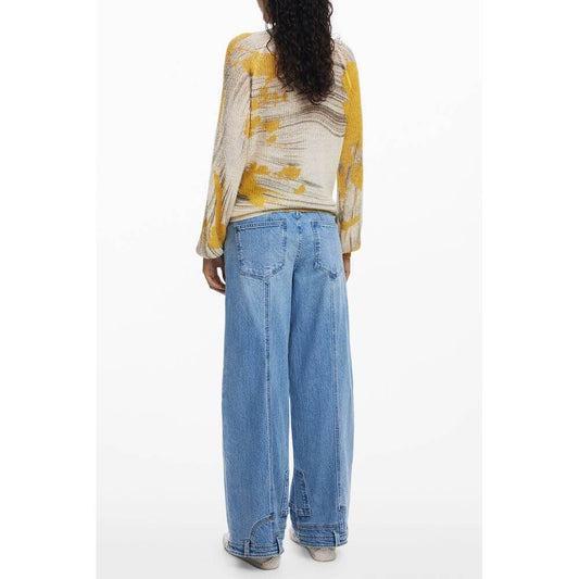 Desigual Yellow Wool Women Sweater DE-39782-XS