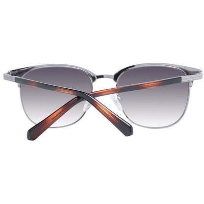 Guess Silver Metal Sunglasses for men with full-rim silver metal frame and grey gradient lenses, 100% UVA & UVB protection.