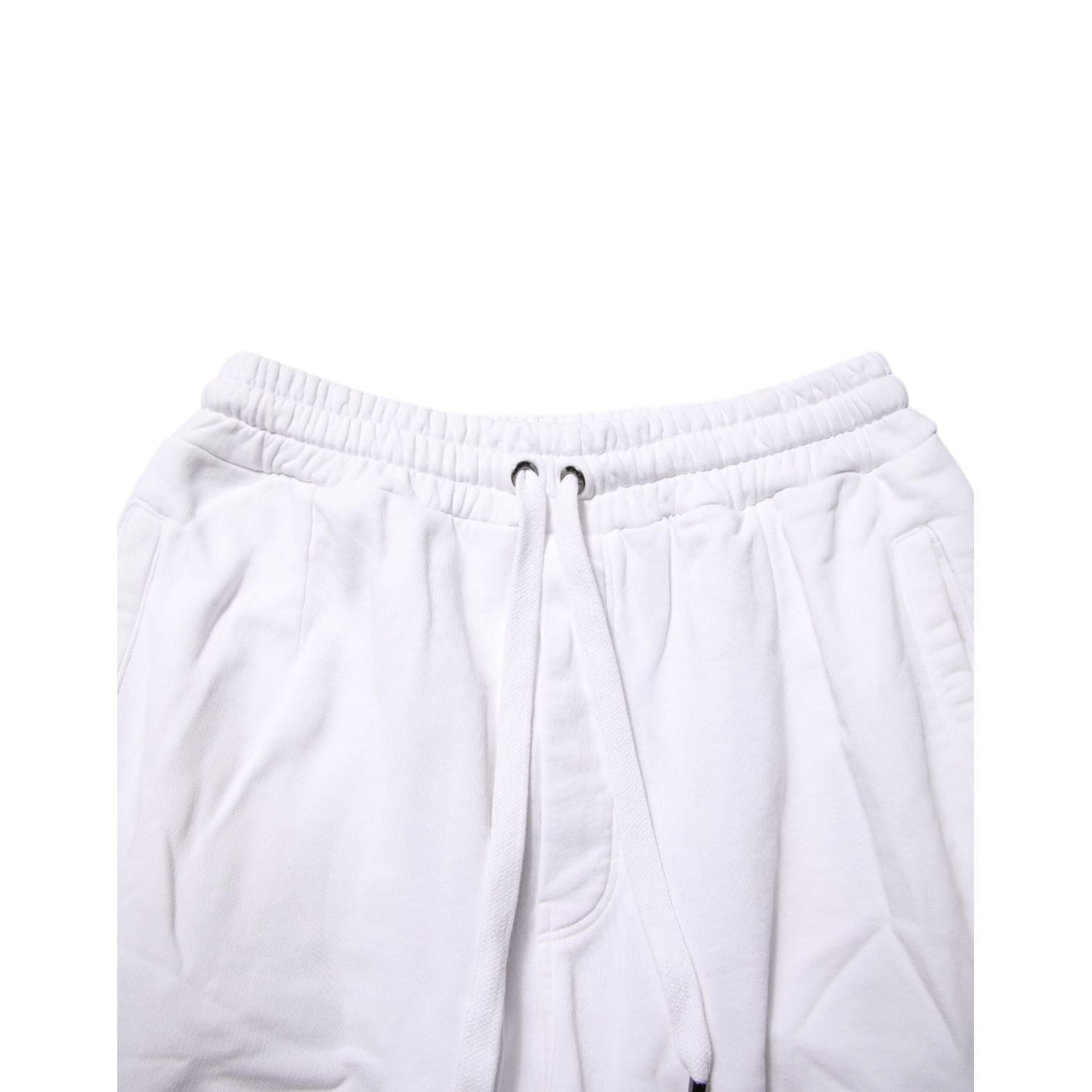 Dolce & Gabbana White Cotton Cargo Trousers Logo Patch Pants