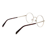 Emilio Pucci Black Women Glasses Frame with metal full-rim round design, plastic demo lenses, and black frame. Size 53-22-140, includes branded case.