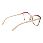 Emilio Pucci Purple Women Glasses Frame, full-rim butterfly style, with plastic purple frames and blue lenses, size 55-17-140.