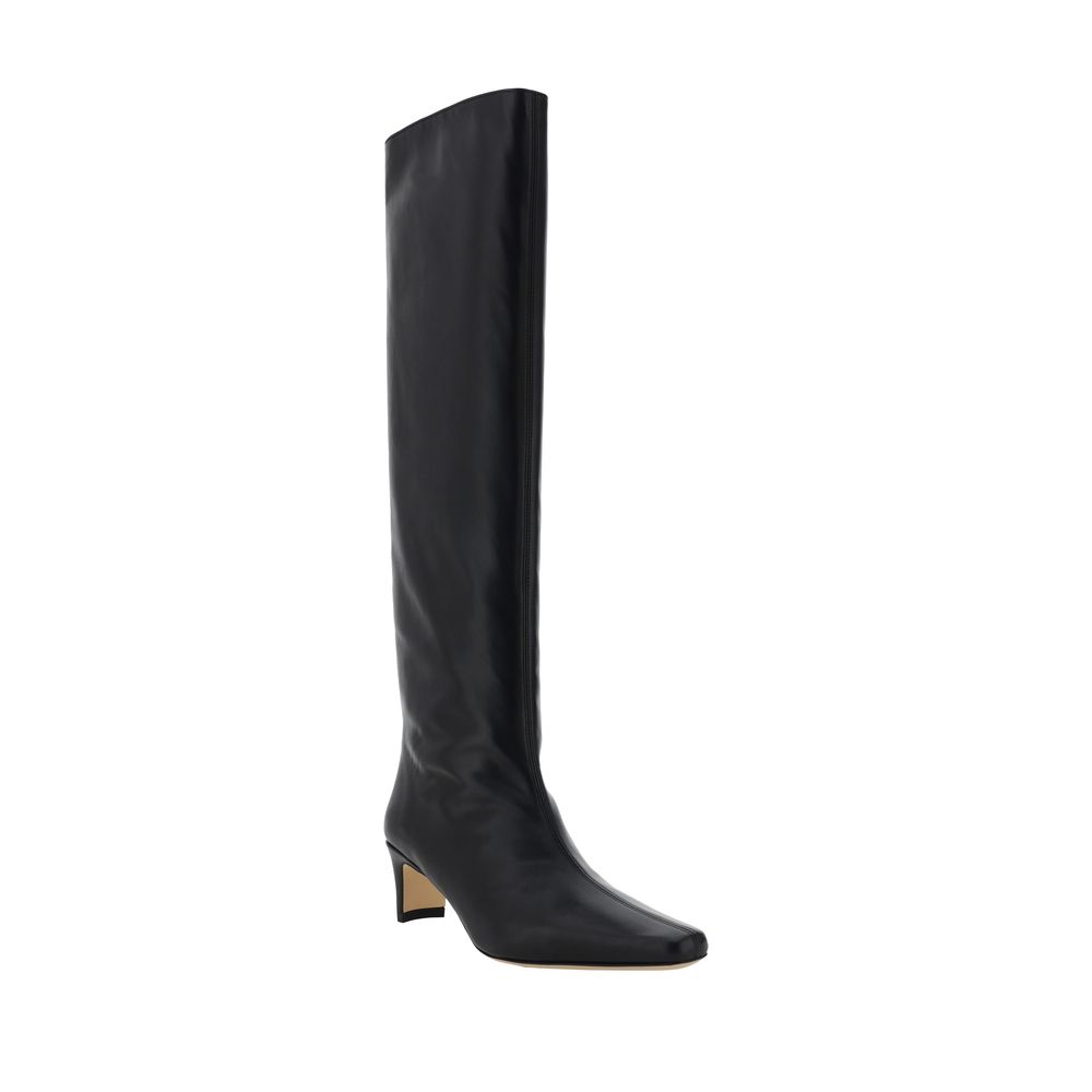 Staud Black Calf Leather Bos Taurus High Heel Boots