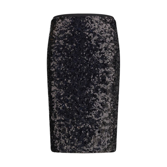 PINKO Black Polyester Midi Skirt
