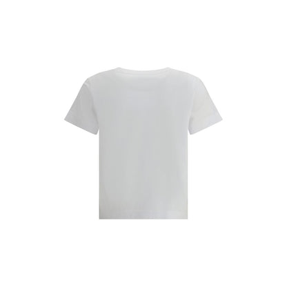 Back view of Givenchy White Cotton T-Shirt showing crew neck and modern fit design, featuring 100% soft cotton for a stylish casual look.