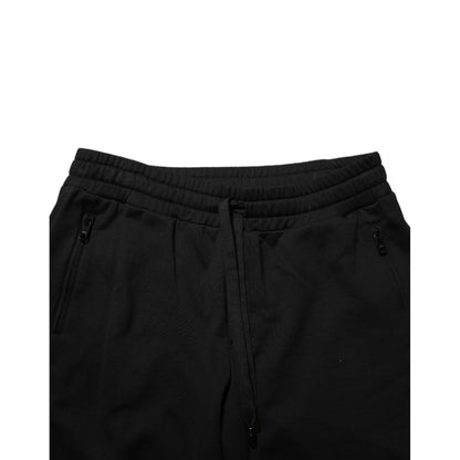Dolce & Gabbana Black Cotton Mid Waist Casual Bermuda Short
