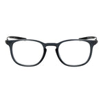 Nike Gray Unisex Glasses Frame, titanium full-rim design, gray color, demo plastic lenses, size 49-20-145, round style