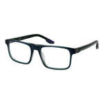 Nike Blue Men Glasses Frame in acetate, full-rim style with square shape. Size 54-18-145, color blue, with demo lenses and no spring hinge.