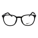Nike Black Unisex Glasses Frame, metal round full-rim style with demo plastic lenses. Size 51-20-145, includes branded case.
