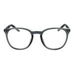 Nike Gray Unisex Glasses Frame, metal, full-rim, round design, size 51-20-145, demo lenses, includes branded case, no extra filter effect.