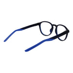 Nike Blue Men Glasses Frame in stainless steel, full-rim, round style with demo lenses, size 50-20-140, in blue color.
