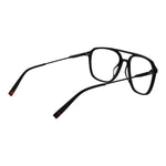 Fila Black Men Glasses Frame in stainless steel with full-rim aviator style and demo lenses, size 54-18-145.