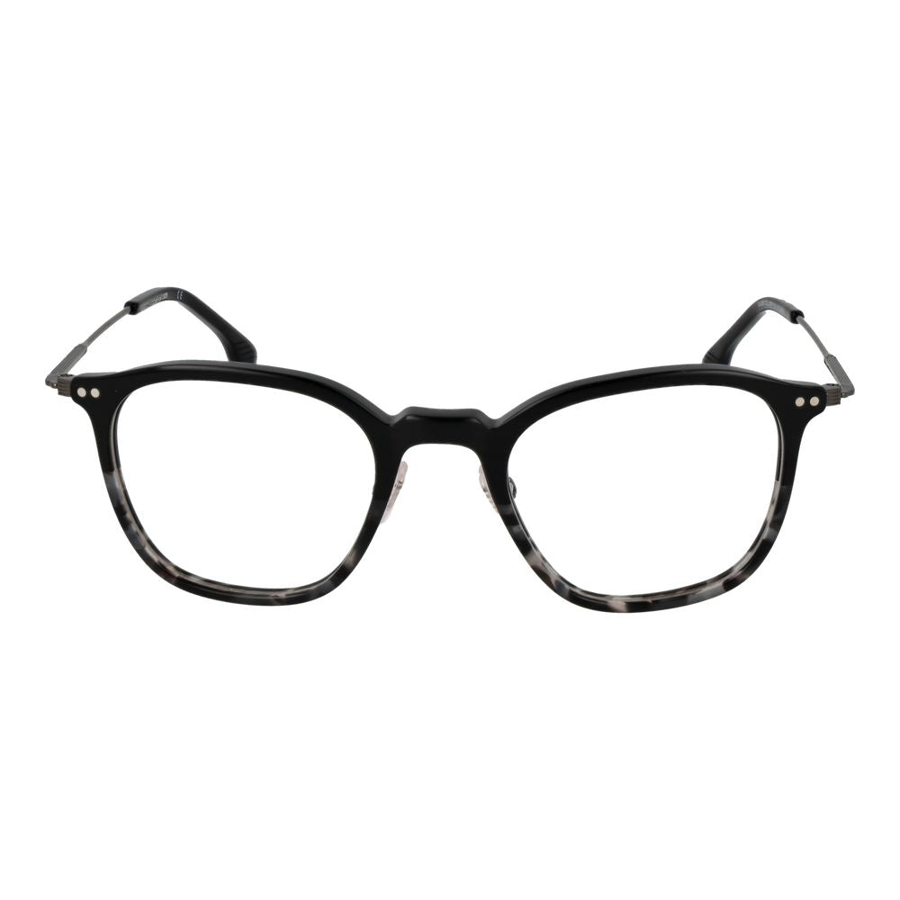 Lozza Black Metal Glasses (Frames), unisex full-rim square style with black metal frame and demo plastic lenses, size 48-21-140.