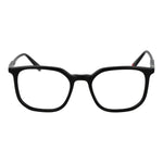 Fila Black Unisex Glasses Frame in full-rim square style with plastic material and spring hinge, includes branded case, size 49-18-135.