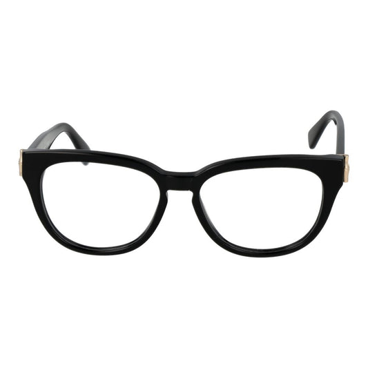 Longchamp Black Women Glasses Frame, full-rim acetate panto style, demo lenses, size 52-15-140, includes branded case.