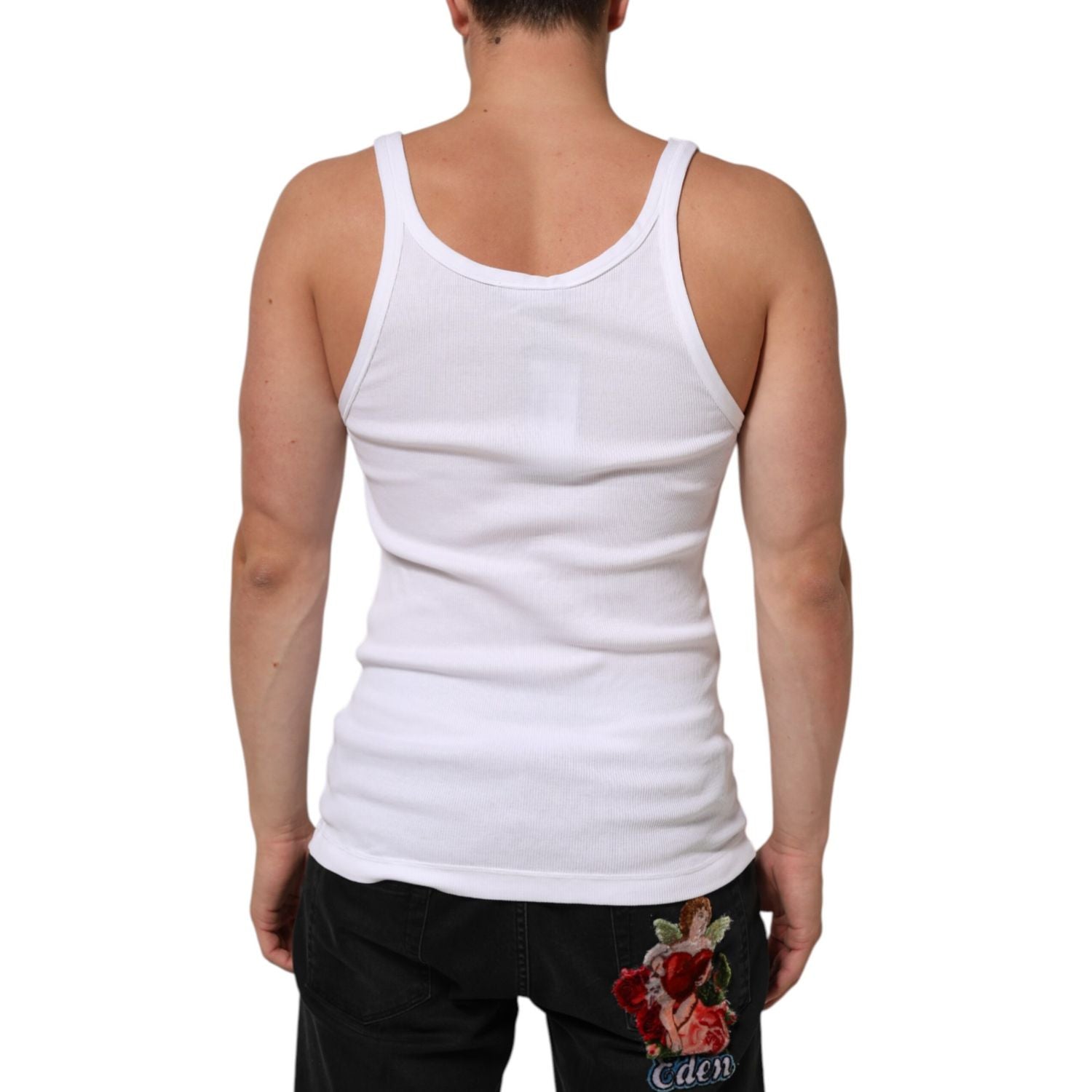 Dolce & Gabbana White Sleeveless Round Neck Tank Top T-shirt