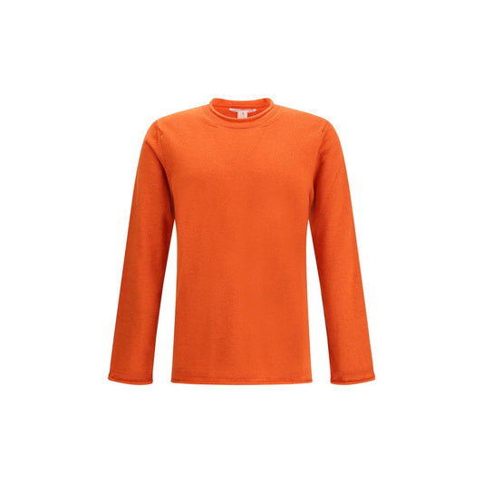 Comme Des Garçons Orange Wool Sweatshirt with long sleeves and round neckline in ribbed knit, 100% wool, AW25 collection.