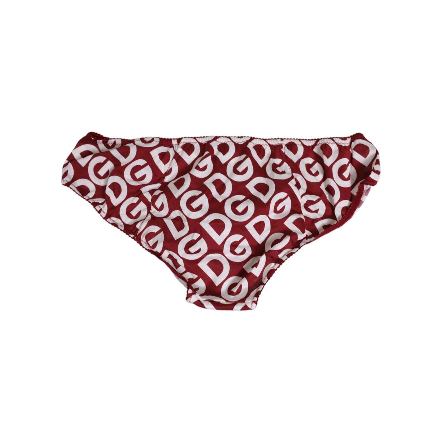 Dolce & Gabbana Bordeaux DG Logo Slip Bottom Brief Underwear in burgundy with all-over logo print, elastic waistband, made in Italy.