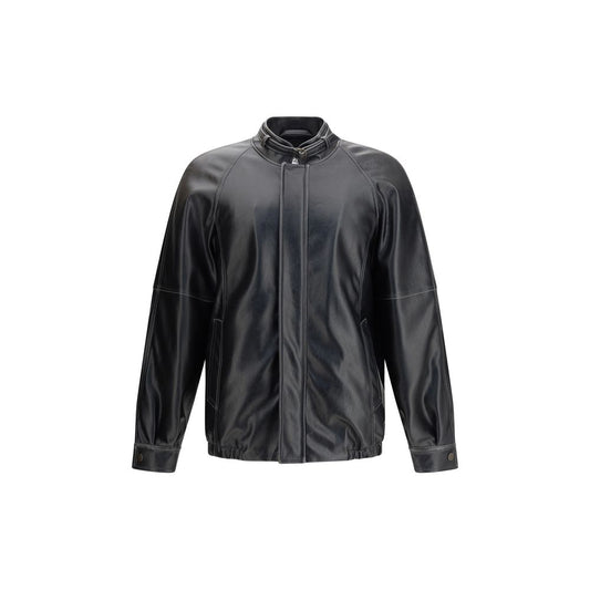 MM6 Black Polyester Bomber