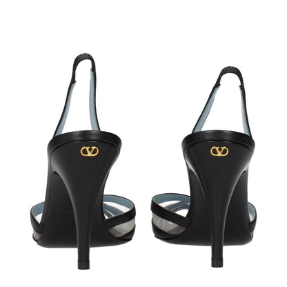 Valentino Garavani Black Leather High Heel Pumps