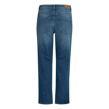 ICHI Blue Cotton Mom Jeans