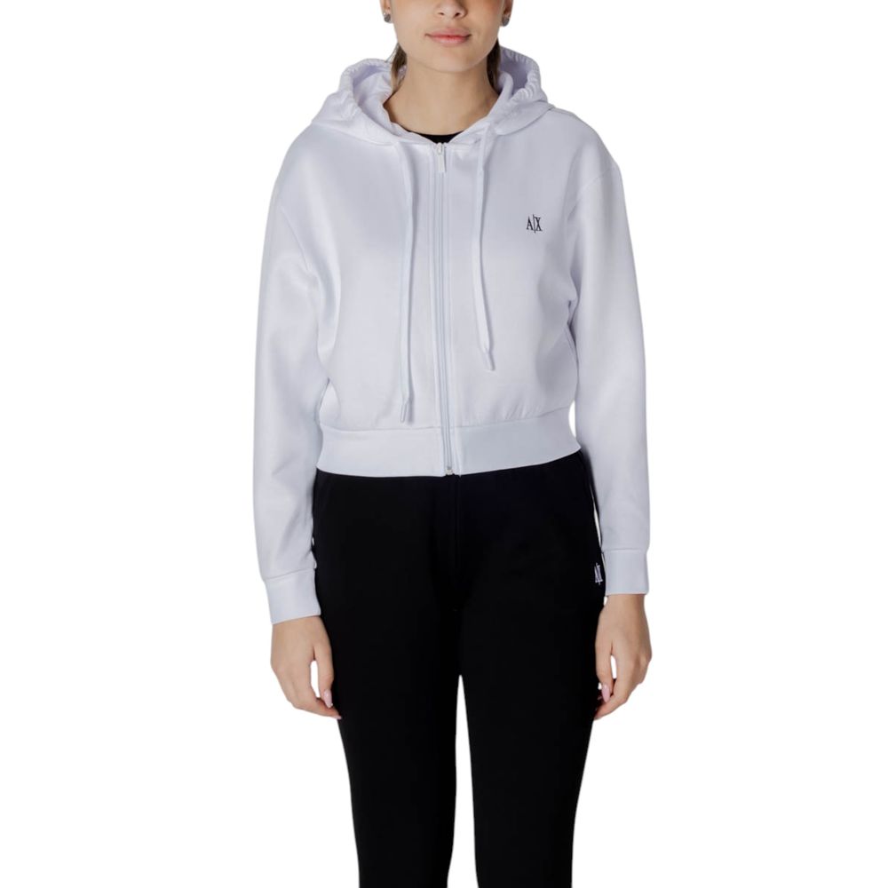 Armani Exchange White Cotton Hoodie