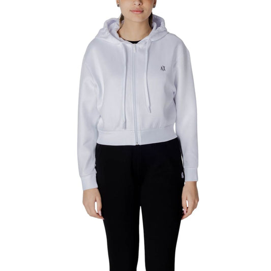 Armani Exchange White Cotton Hoodie