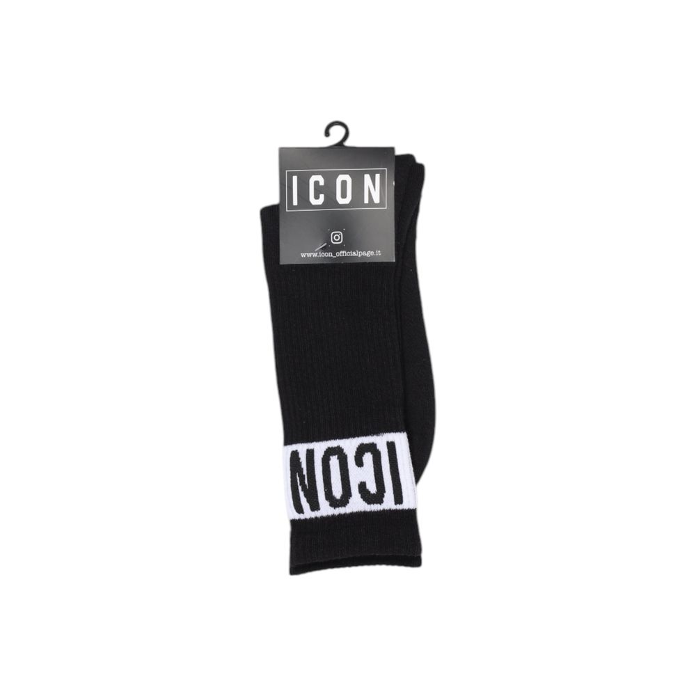 Icon Black Cotton Socks